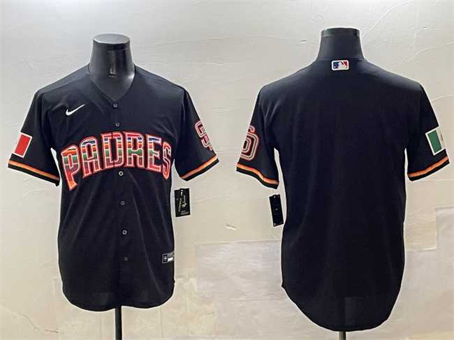 Men%27s San Diego Padres Blank Black Mexico Cool Base Stitched Jersey->san diego padres->MLB Jersey